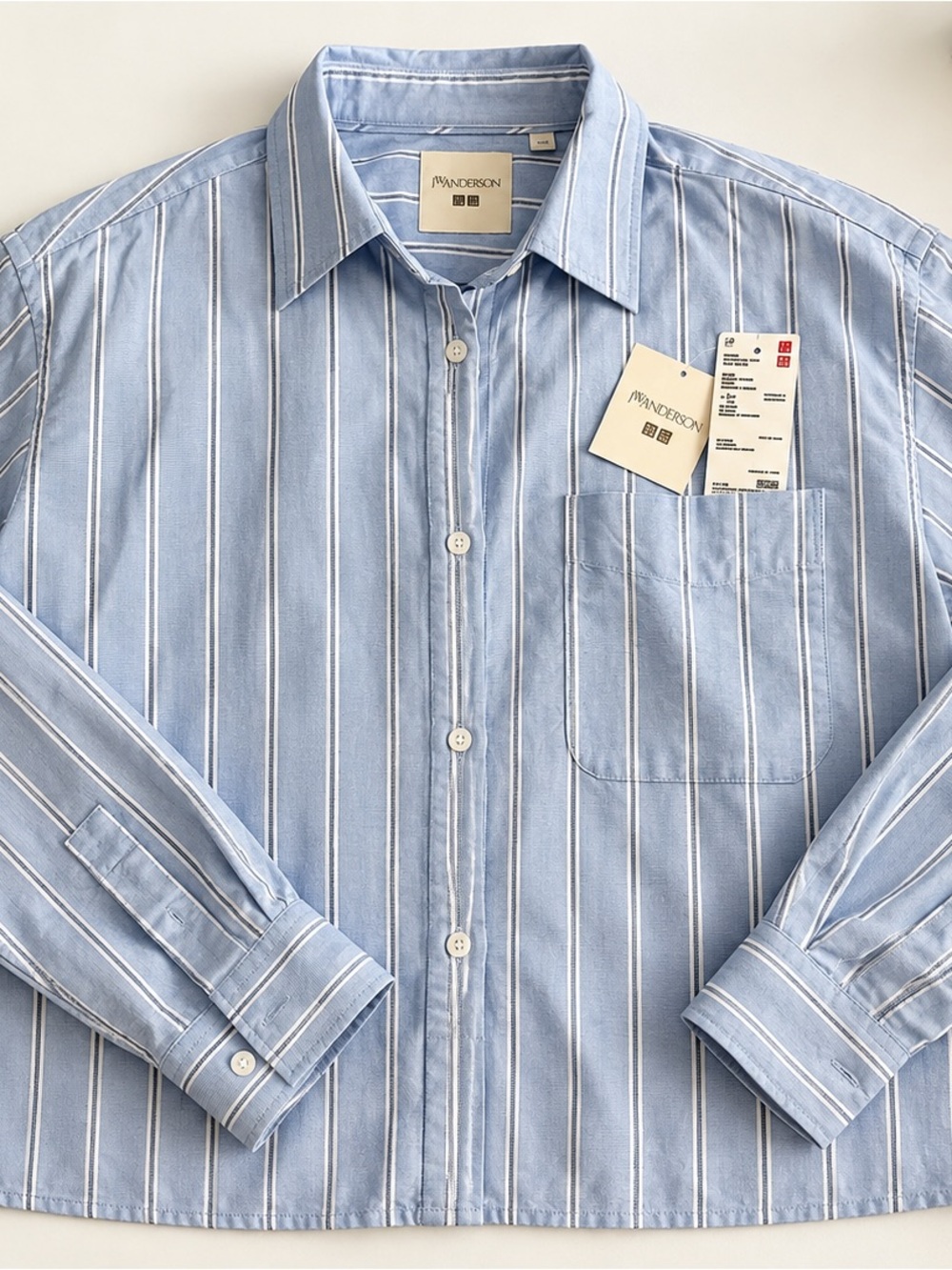UNIQLO Light Blue Vertical Stripe Button-Down Shirt